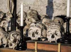 In the year 1720, a tradition began in Hallstatt where skulls are being dug up and then bleached up and kept in sunlight and after those family member